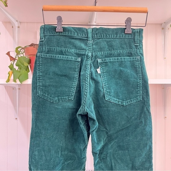 Levi’s Vintage 60s 70s White Tab Green Corduroy Flare Bell Bottom Jeans 28x31 - Picture 9 of 16